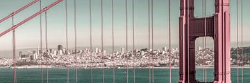 Golden Gate Bridge Panorama | stedelijke vintage stijl van Melanie Viola
