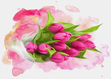 Spring greetings in pink
