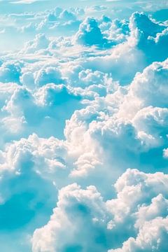 Zee van wolken aan de heldere hemel van Poster Art Shop