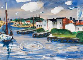 Max Pechstein, Fishing Harbour in Leba, 1921