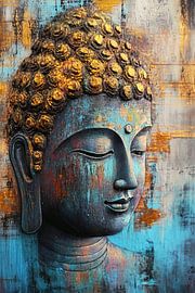 Buddha Porträt im Japandi Stil von Wilma Mesman