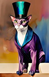 Portrait of a posh Sphynx cat