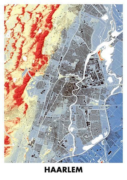 Height map Haarlem by STADSKAART