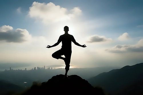 Topmeditatie bij zonsondergang