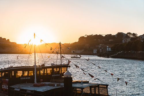 Ondergaande zon in Porto