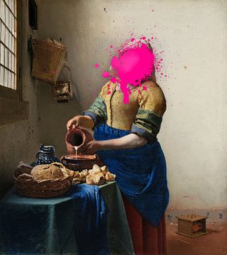 The Milkmaid with paint spot by Maarten Knops