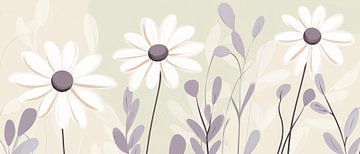 Weidebloemen in zachte pastelkleuren van Poster Art Shop