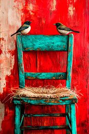 Vögel auf Stuhl von Poster Art Shop
