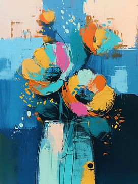 Abstract Bloemen van Abstract Schilderij