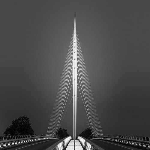 De Harp Brug in zwart-wit