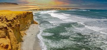 Sunset on the beach of Paracas, Peru by Rietje Bulthuis