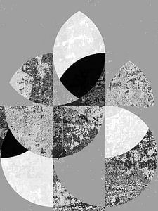 Retro Marmor Mosaik Silber Grau