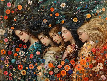 Frauen Blumen und Sterne von Egon Zitter