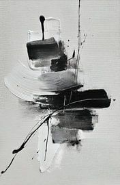 Peinture abstraite - Noir et blanc puissant et minimaliste sur Joriali Art abstrait