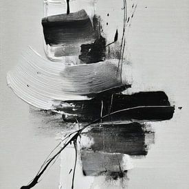 Abstrakte Malerei - Schwarz und Weiß Kraftvoll und Minimalistisch von Joriali Abstrakte Kunst