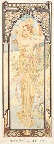 Tageszeiten. Tageshelligkeit, Jugendstil Malerei Mucha