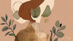 Erdiges abstraktes Porträt mit organischen Formen