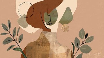 Earthly Abstract Portrait with Organic Shapes