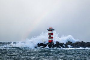 Storm light at IJmuiden's North Pier