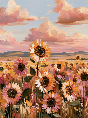A field full of sunflowers in France