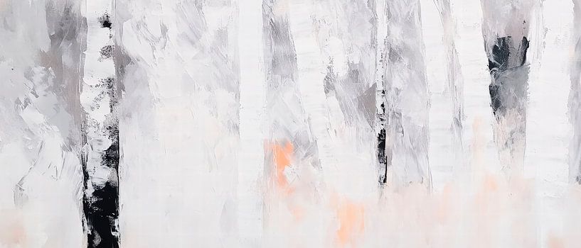 Minimalistische abstracte kunst - zwart en wit van Poster Art Shop