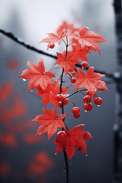 Rubinrote Blätter von Art Lovers