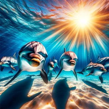Groep dolfijnen van Eric Nagel