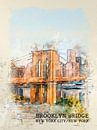 Brooklyn Bridge von Printed Artings Miniaturansicht