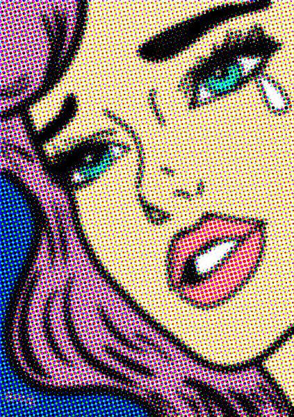 POP ART PINK WOMAN van Monique Van Den Bogaert