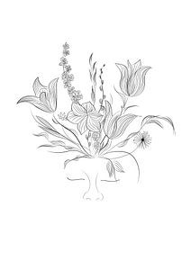 Flower power - bloemen - planten - zwart wit - portret van Studio Tosca