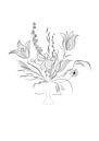 Flower power - bloemen - planten - zwart wit - portret van Studio Tosca thumbnail