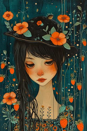 Bloemen grillig meisje