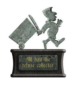 Grüntyers statue - All hail the refuse collector. by Grüntyers .