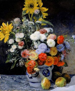 Verschiedene Blumen in einem Topf - Renoir