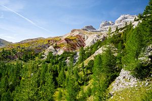 fascinerende gekleurde aarde in de Dolomieten van Leo Schindzielorz