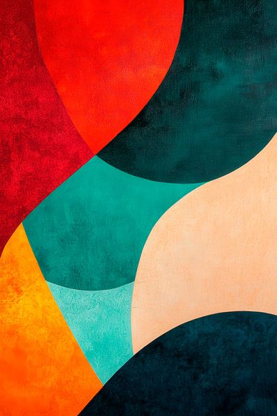 Composition abstraite de couleurs avec des courbes par Poster Art Shop