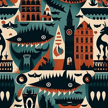 Monster stad van Vythryd Arts