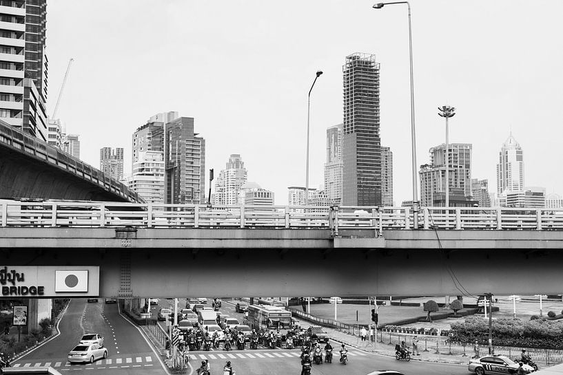 Bangkok skyline at Lumphini park by Bart van Lier