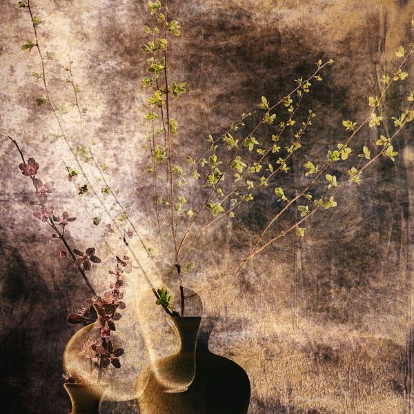 Burgeoning Beauty: A Timeless Still Life of Growth and Grace by Maikel van der Beek