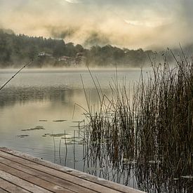 Boracko-Jezero (Bosnie) in de mist. van Alida Stuut