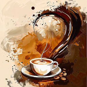 eine Tasse Kaffee oder Cappuccino trinken