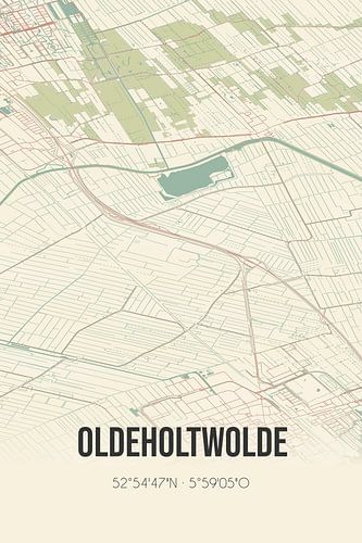 Alte Karte von Oldeholtwolde (Fryslan)