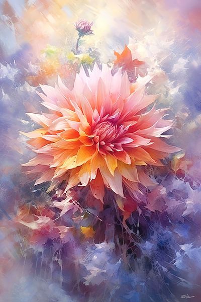 Abstraktes Bild einer Blume/Blumen. von Gelissen Artworks