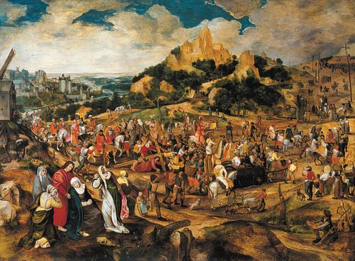 Landscape with the path of Calvary on Golgotha, Pieter Balten, Hieronimo Custodis