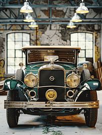 Vintage Opel Kapitän restored hall green chrome