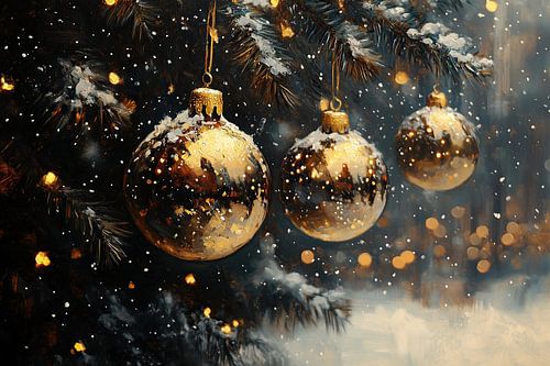 Golden Christmas Balls Night