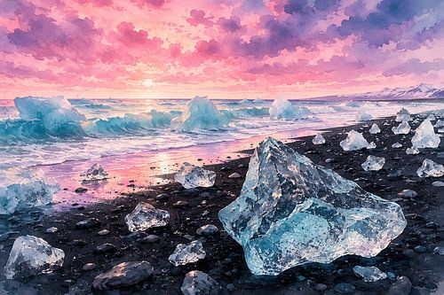 Crystals of the North - Diamond Beach, Iceland