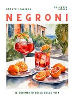 Poster Negroni, aquarel