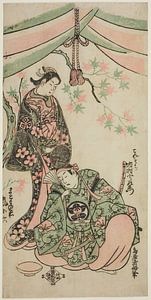 Torii Kiyomasu II - The Actors Arashi Koroku I as Makomo no Mae and...