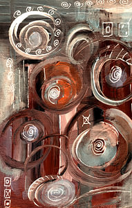 abstrakter moderner Raum 4 - Kreise. Linien. Industrie